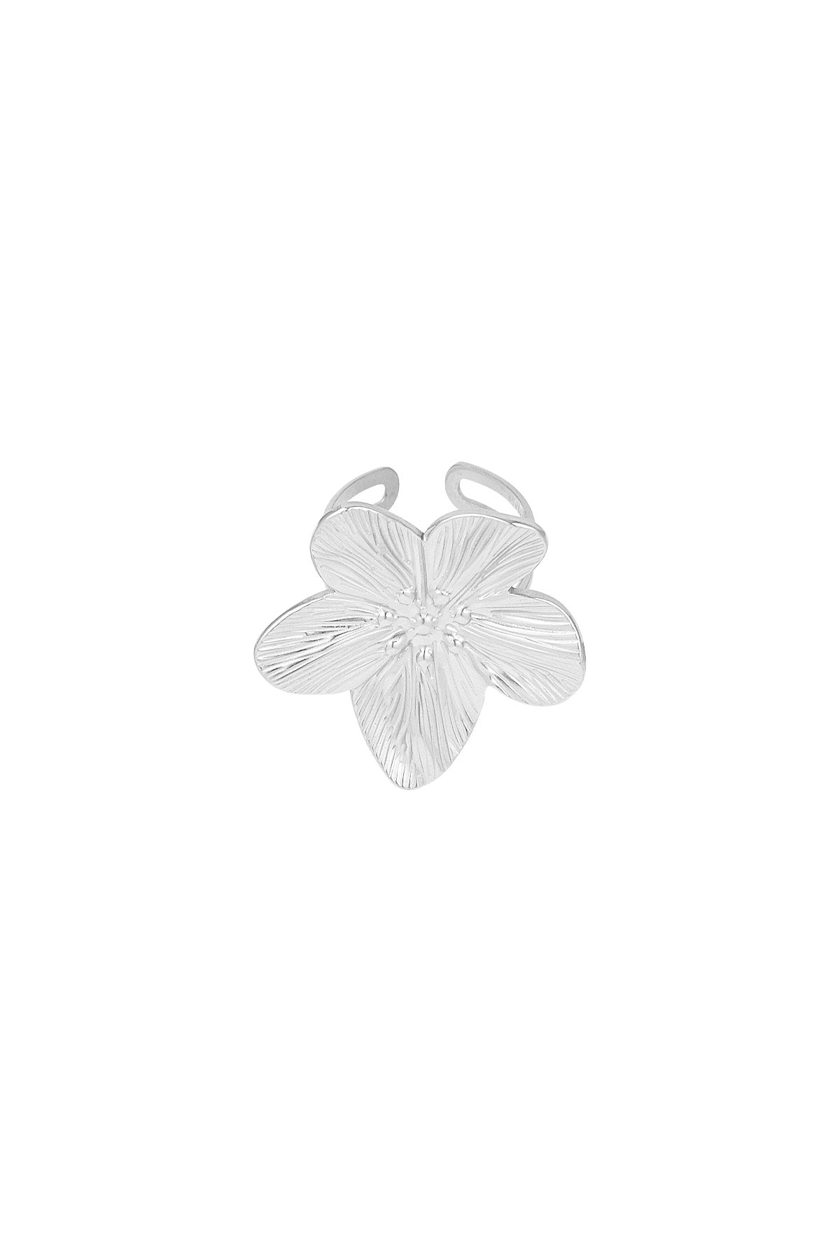 Women's Stainless Steel Statement Ring with Floral Design – Gold-Colored