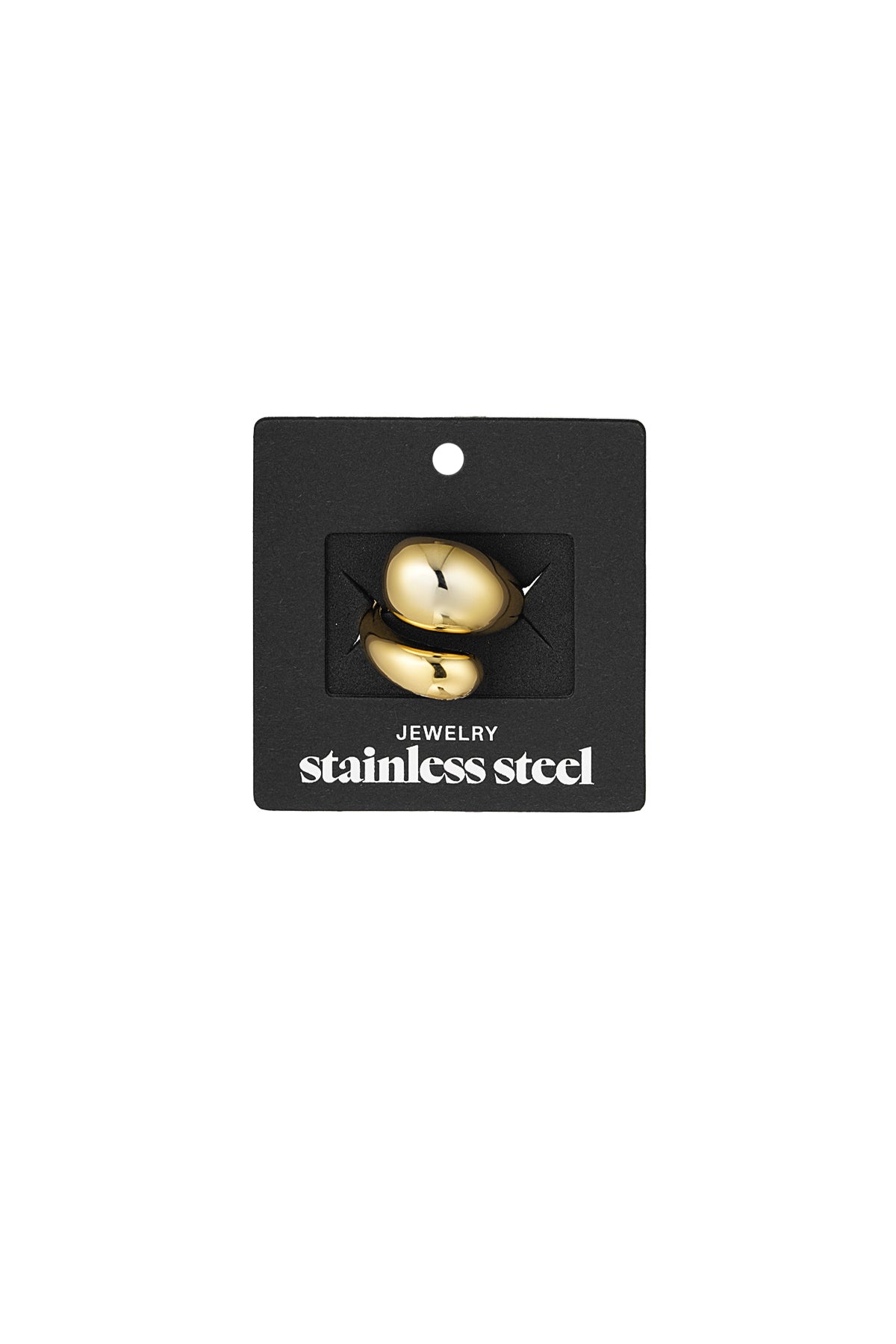Stainless Steel Statement Ring for Women - Gold and Silver Tone – image 4