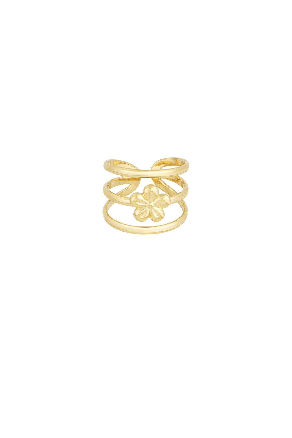 Women's Stainless Steel Statement Ring - Gold-Toned and Silver-Toned
