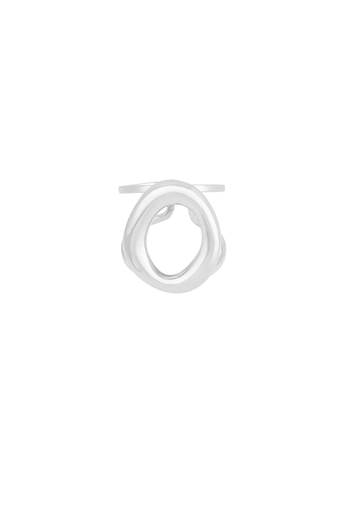 Women's stainless steel statement ring – gold and silver coloured