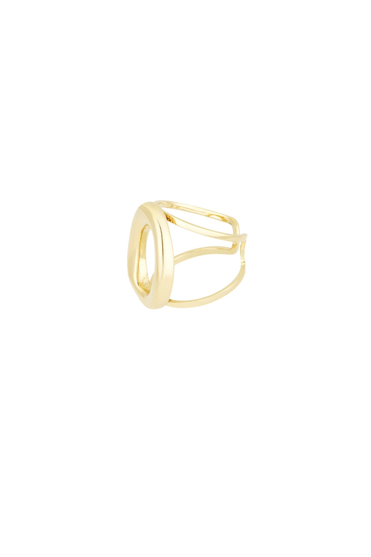 Bague imposante pour femme en acier inoxydable – doré et argenté – photo 3