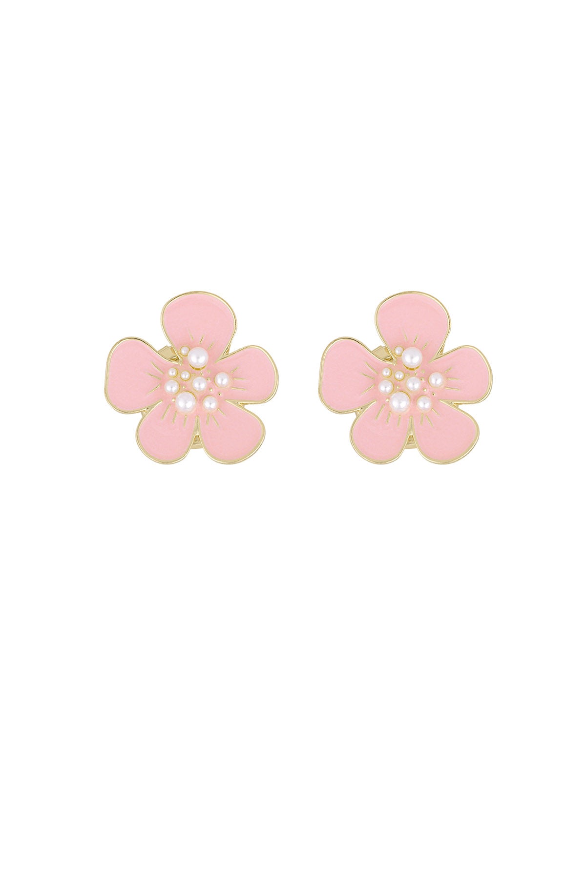 Boutons de manchette en alliage métallique – rose et blanc