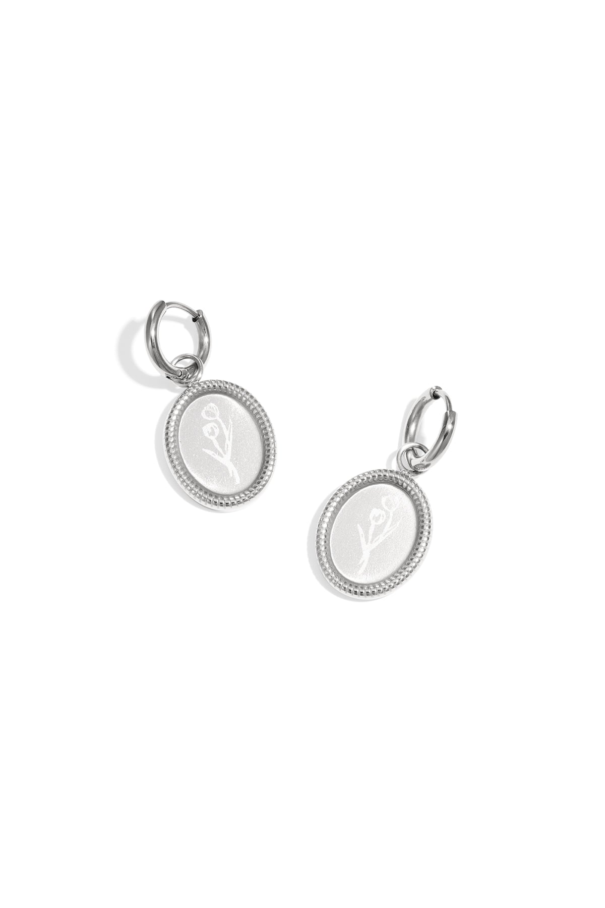 Boucles d'oreilles pendantes en acier inoxydable pour femmes motif floral – doré