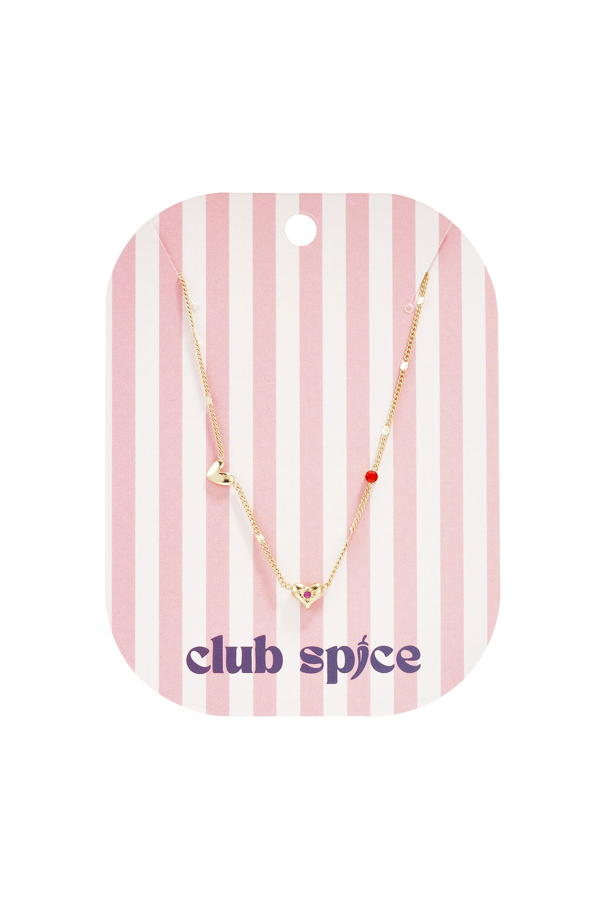Ketting met hartjes en steentjes en patroon