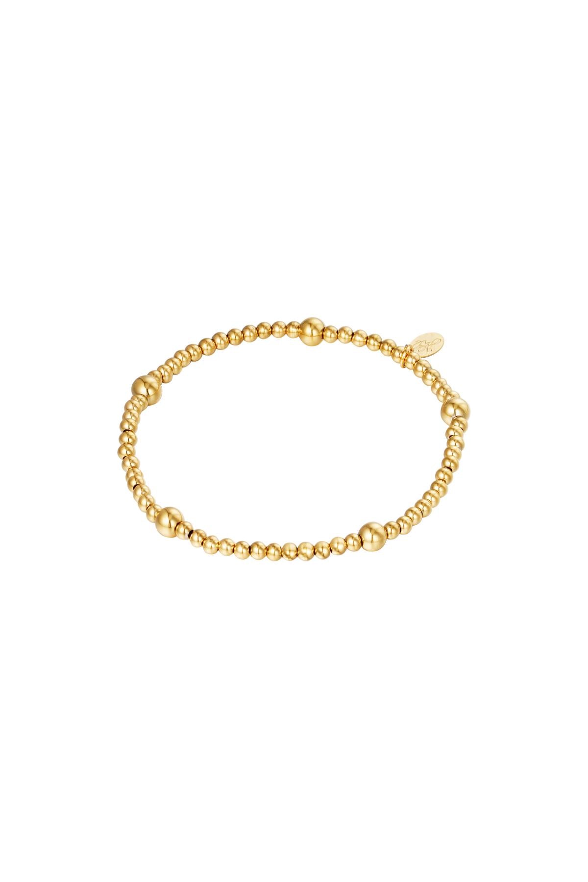 Beaded bracelet for women made of stainless steel – gold-colored and silver-colored