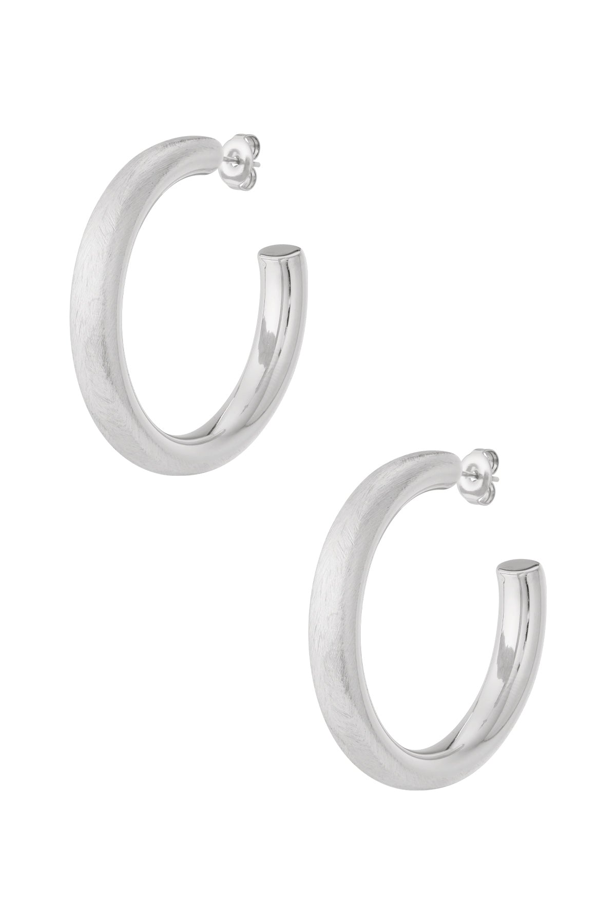 Boucles d'oreilles créoles pour femmes en acier inoxydable 304, forme organique – couleur or