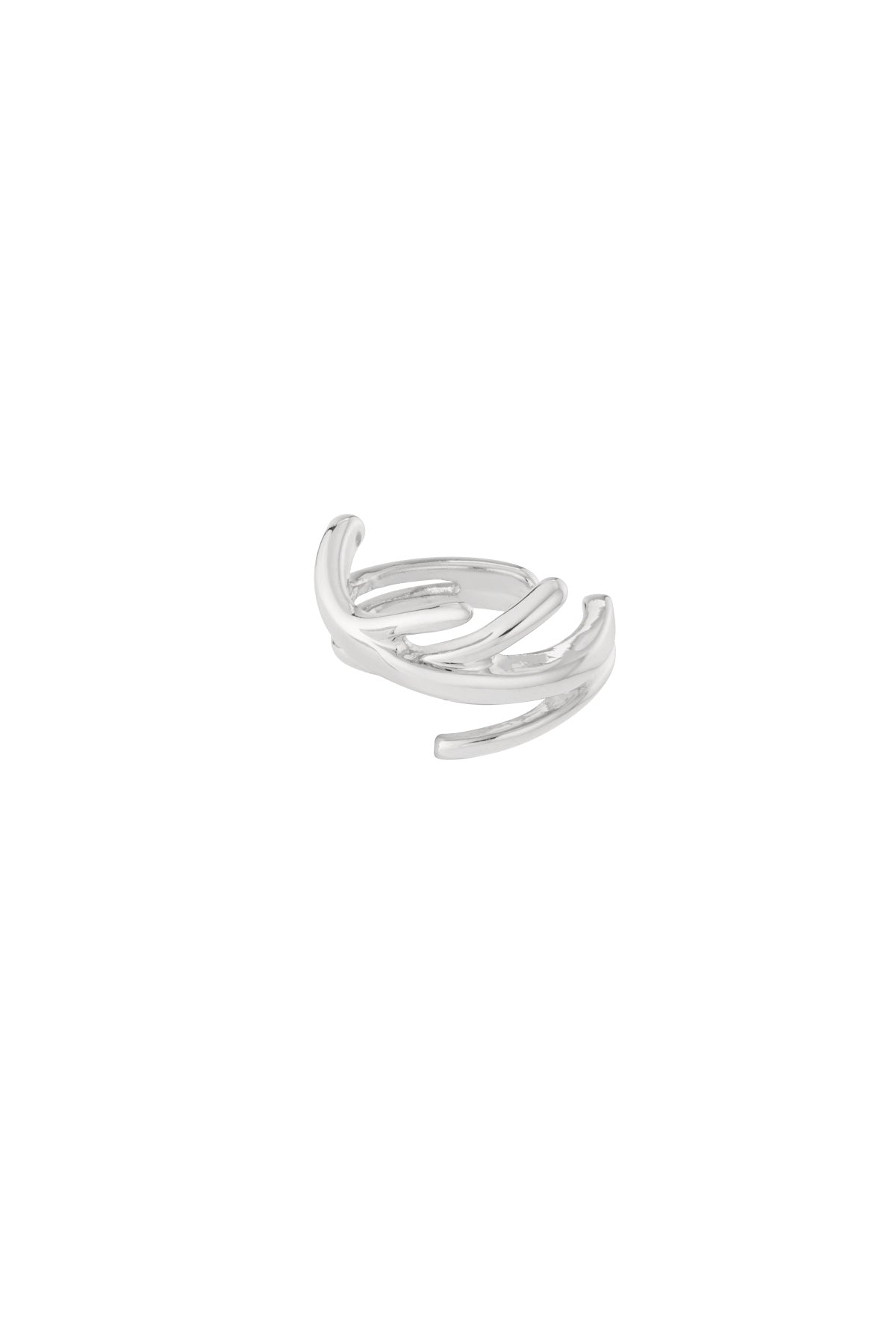 Copper ear cuff for women with an organic shape - gold-colored and silver-colored