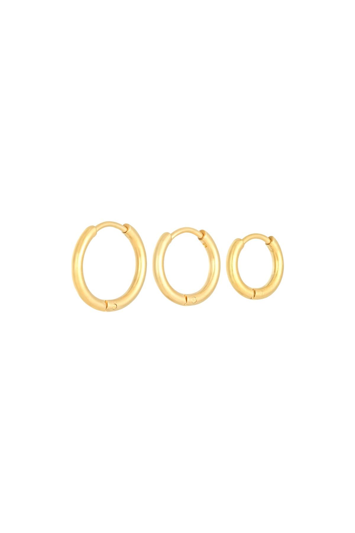 Boucles d'oreilles créoles rondes en acier inoxydable pour femmes – couleur argent