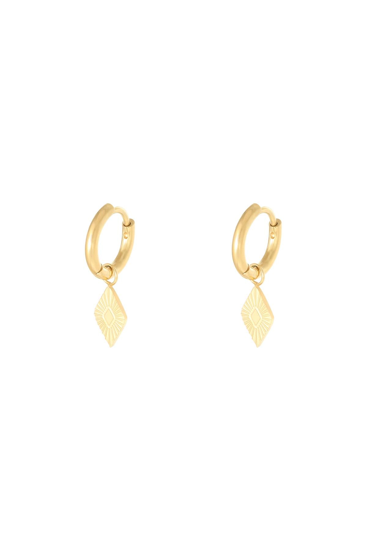 Boucles d'oreilles pendantes en acier inoxydable pour femmes avec forme organique - couleur or