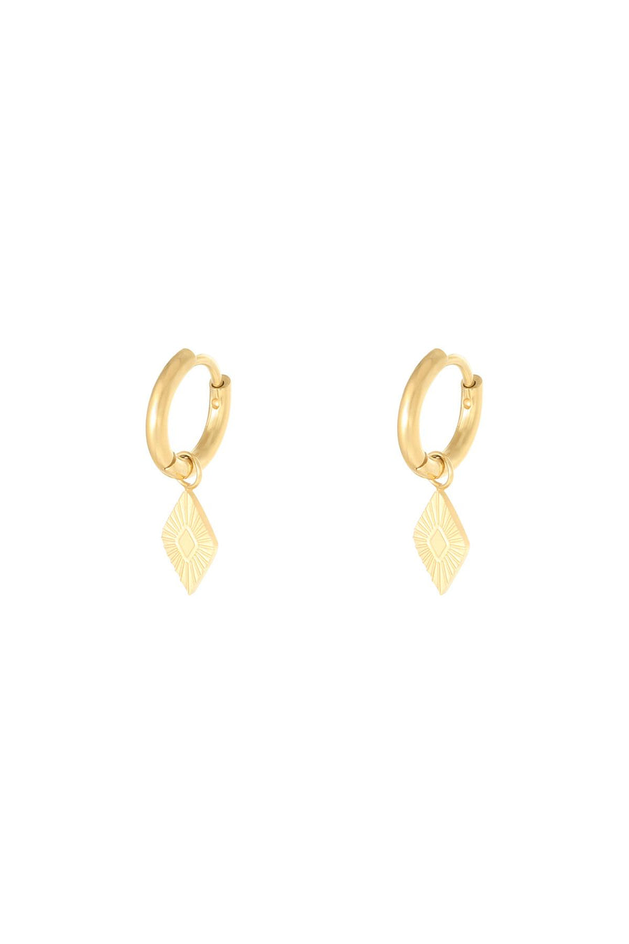 Oorbellen Diamond Goud kleur Stainless Steel