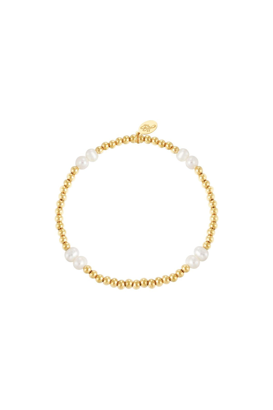 Bracelet femme perles en acier inoxydable – doré