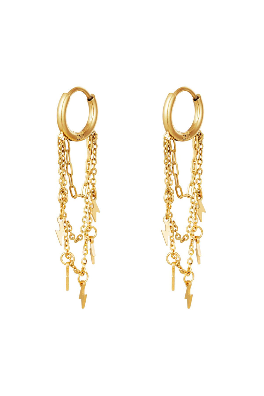 Boucles d'oreilles pendantes en acier inoxydable pour femme – coloris or et argent