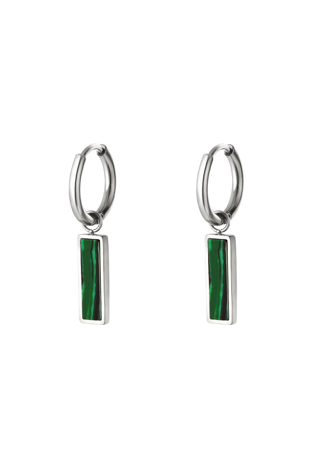 Groene staaf oorbellen Goud kleur Stainless Steel