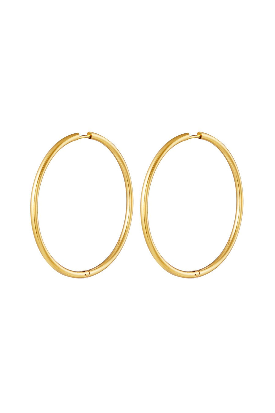 Boucles d’oreilles pour femme en acier inoxydable de forme ronde – couleur or