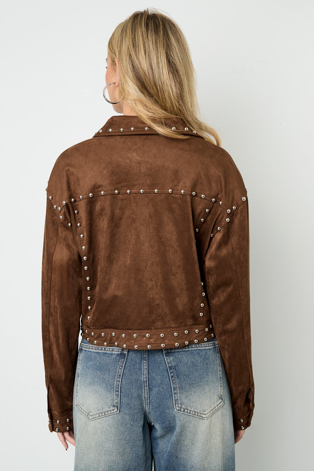 Dames kort statement jacket van geweven polyester – productfoto 8