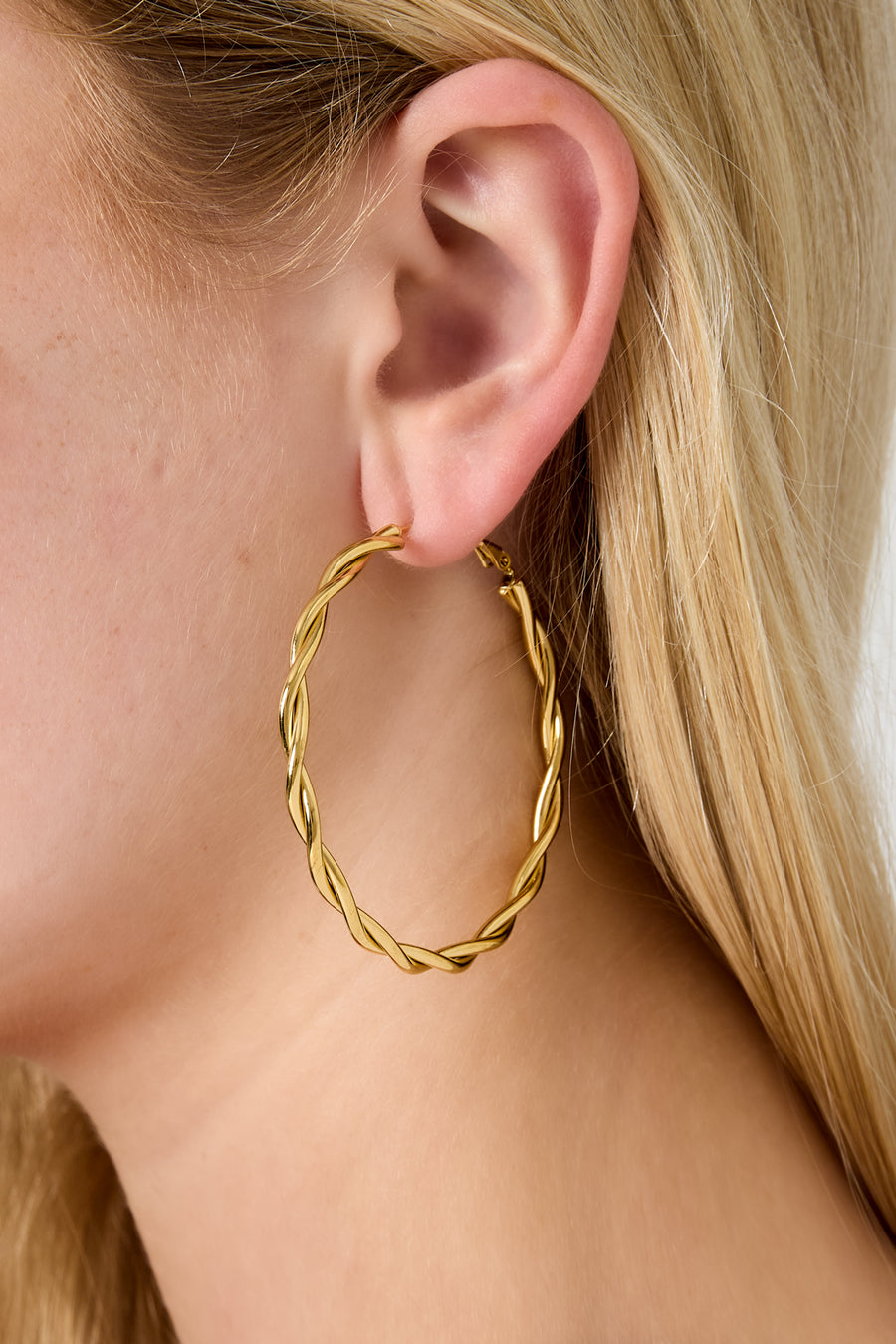 Boucles d'oreilles rondes en acier inoxydable pour femmes – couleur or et argent