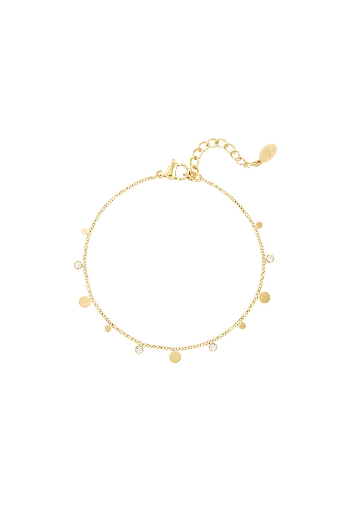 Armband simpel met strass details Goud kleur Stainless Steel