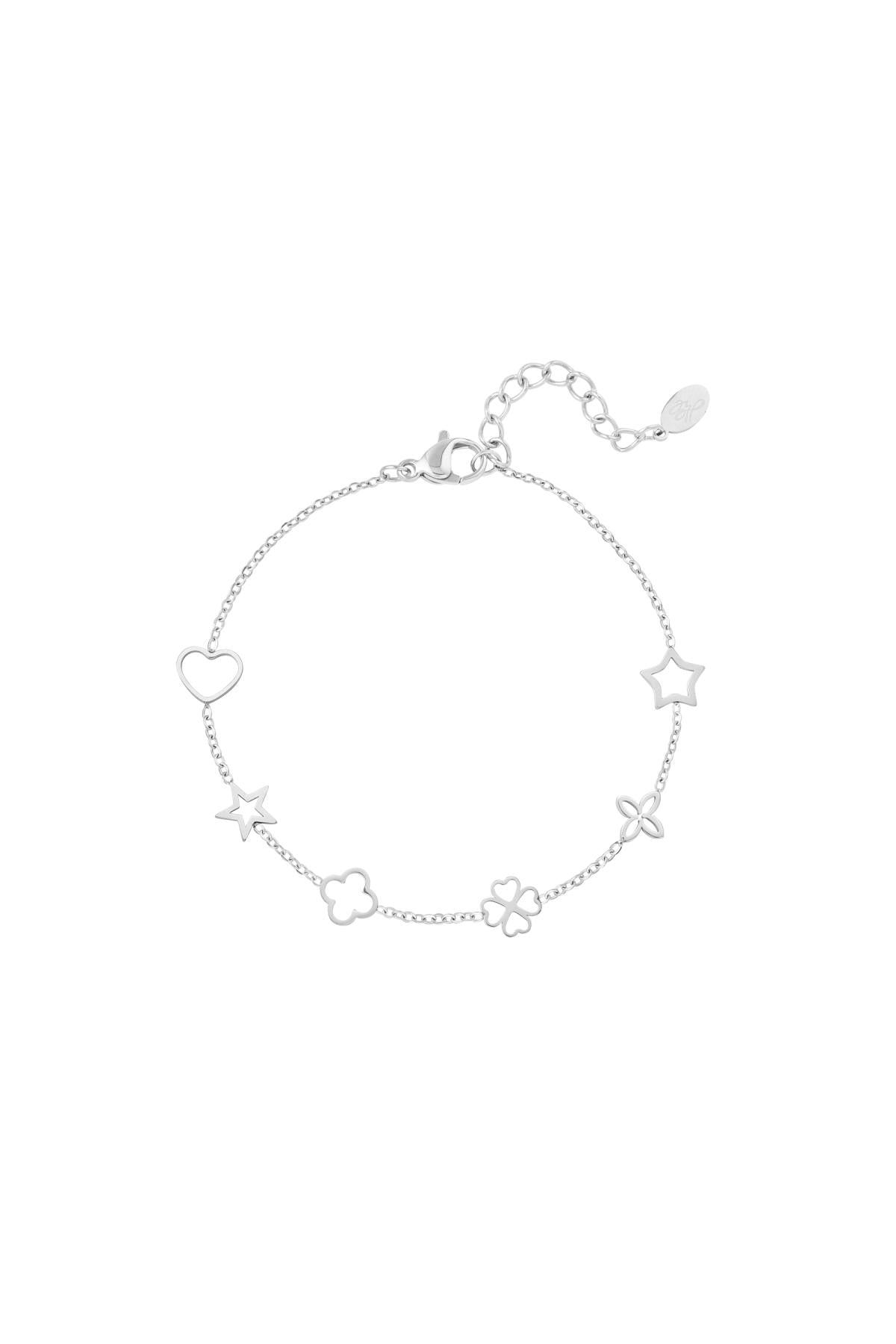 Bracelet à breloques pour femmes en acier inoxydable - couleur or et couleur argent