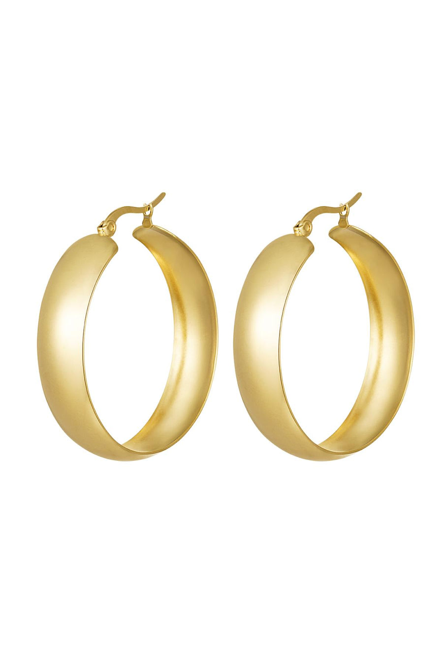 Boucles d'oreilles pour femmes en acier inoxydable de forme organique – couleur or