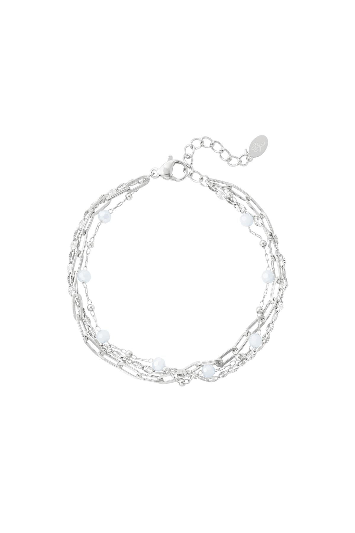 Women's Link Bracelet in Stainless Steel with Link Detail – Silver-Toned and Gold-Toned