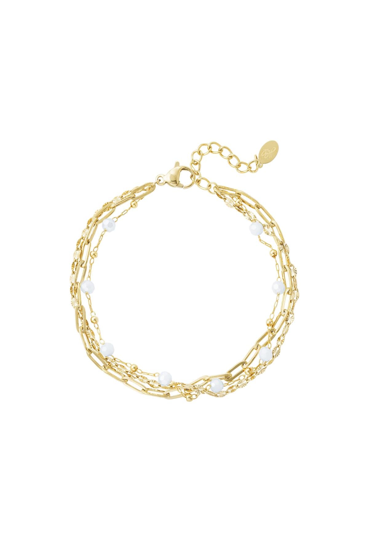 Women's Link Bracelet in Stainless Steel with Link Detail – Silver-Toned and Gold-Toned