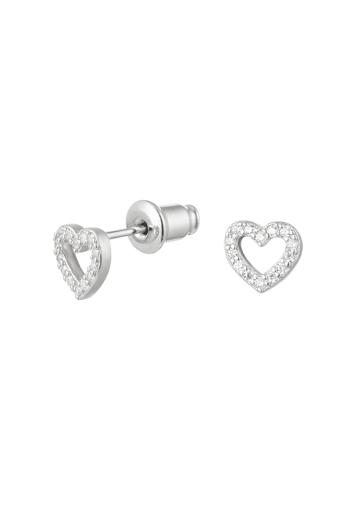 Women's Stud Earrings in Copper with Heart Shape – Gold and Silver Tone