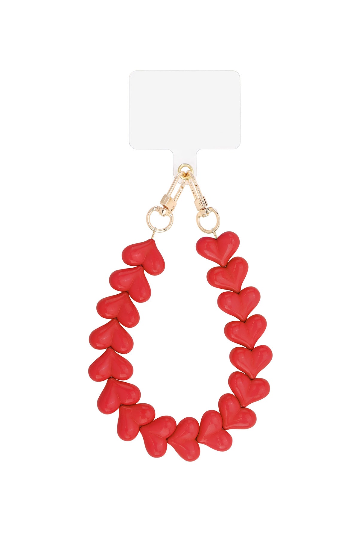 Cordon de téléphone en acrylique avec forme de cœur et perles – plusieurs couleurs