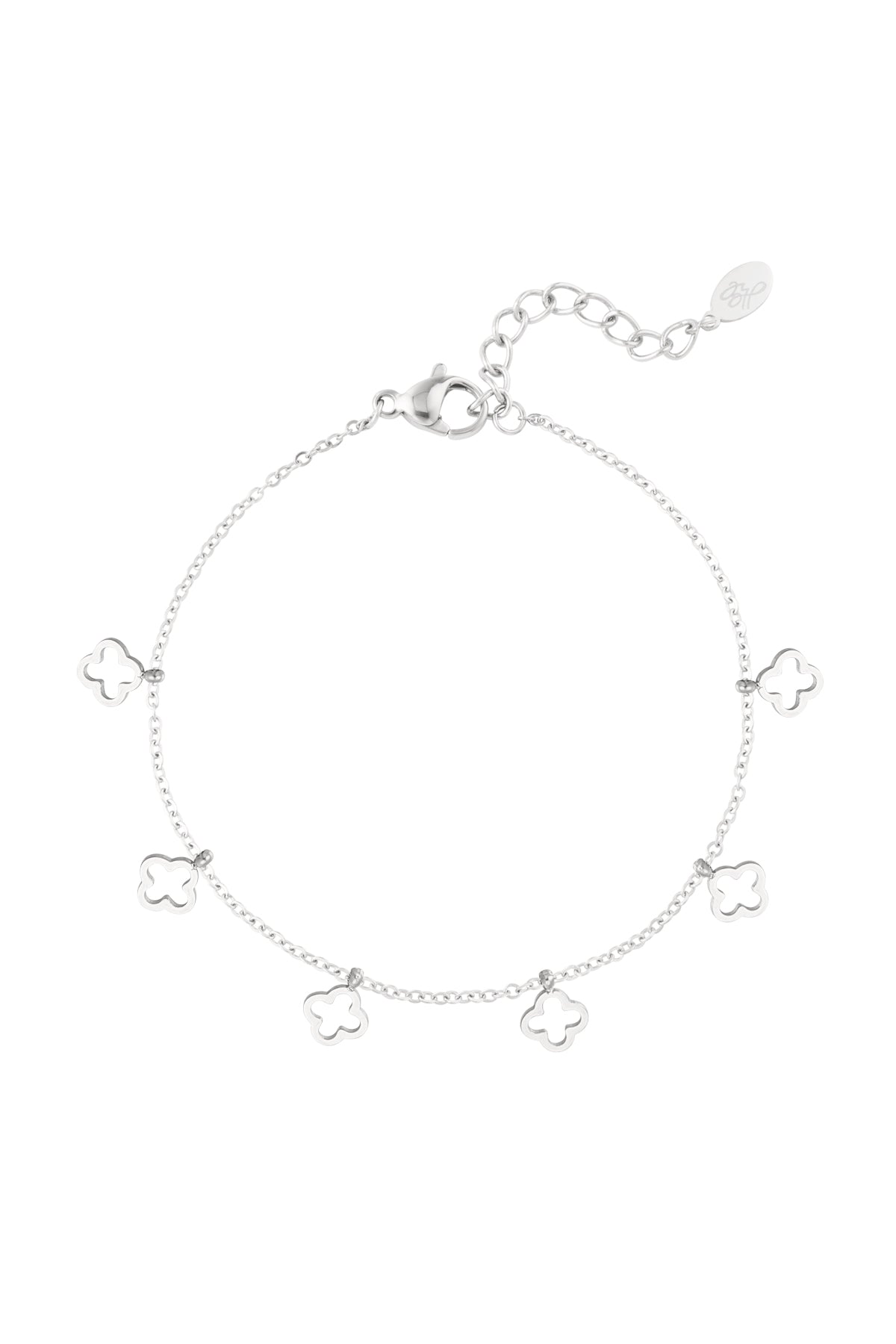 Bracelet à breloques pour femmes en acier inoxydable motif trèfle – couleur or