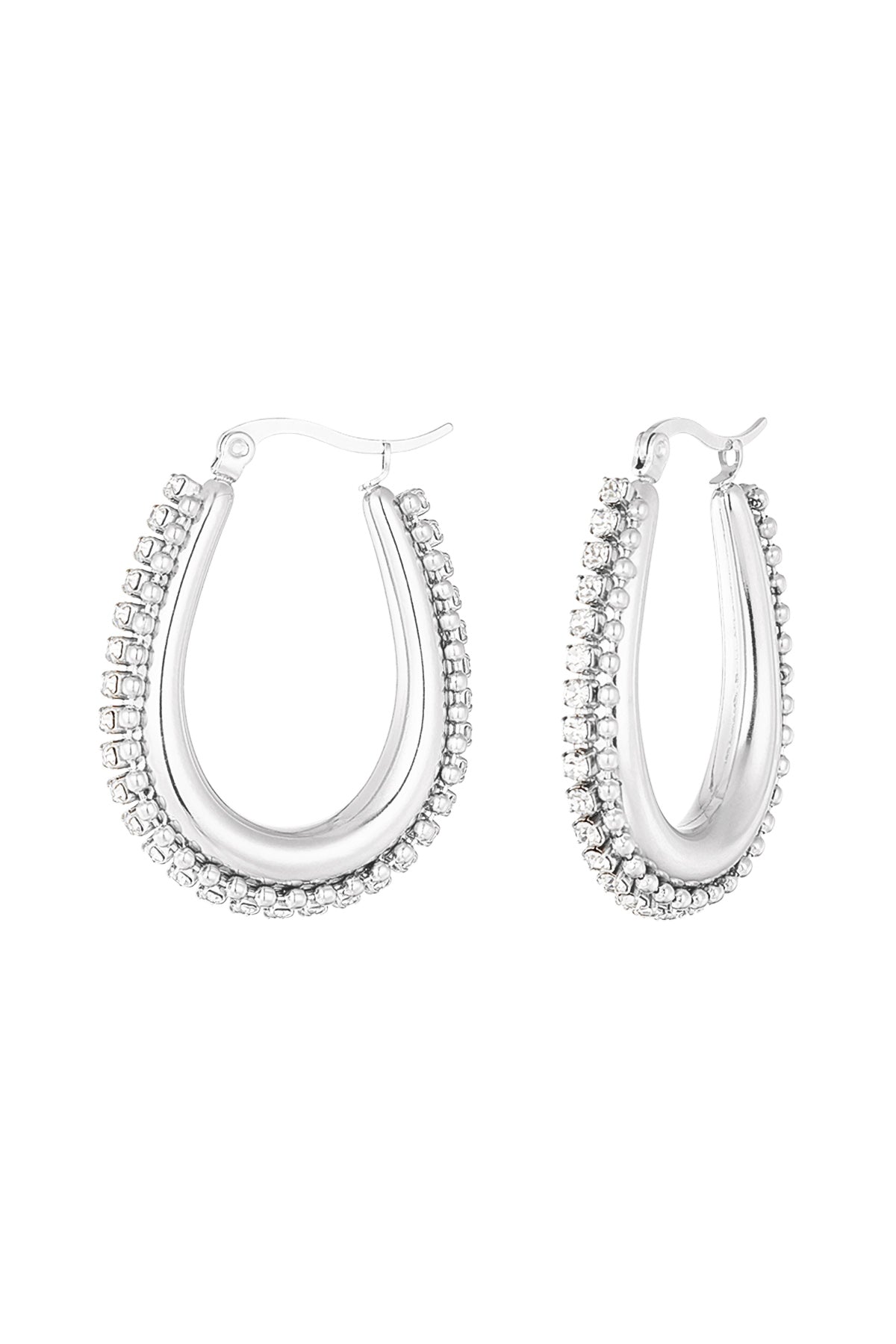 Women's Stainless Steel Hoop Earrings – Gold and Silver Tone