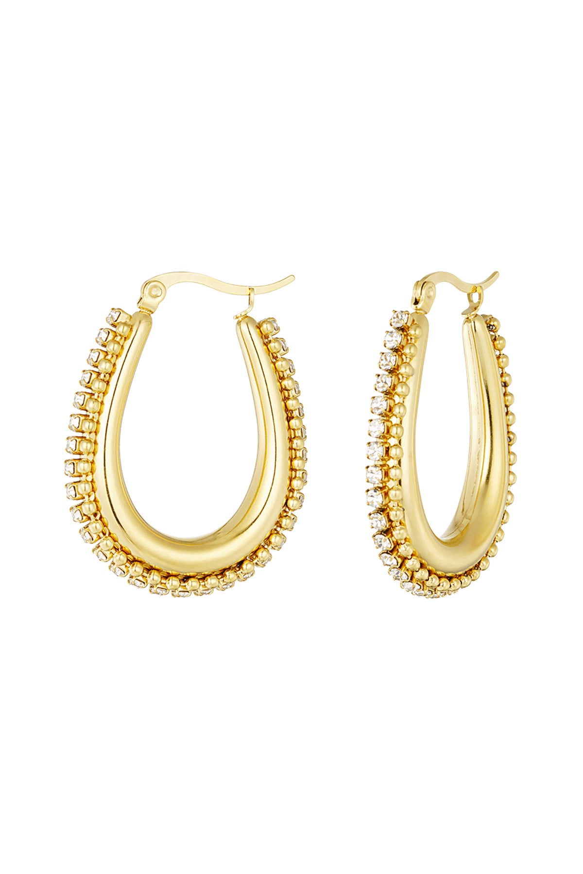 Women's Stainless Steel Hoop Earrings – Gold and Silver Tone