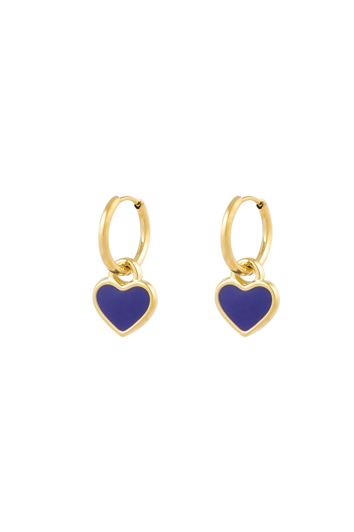 Women's Stainless Steel Drop Earrings - Black and Blue