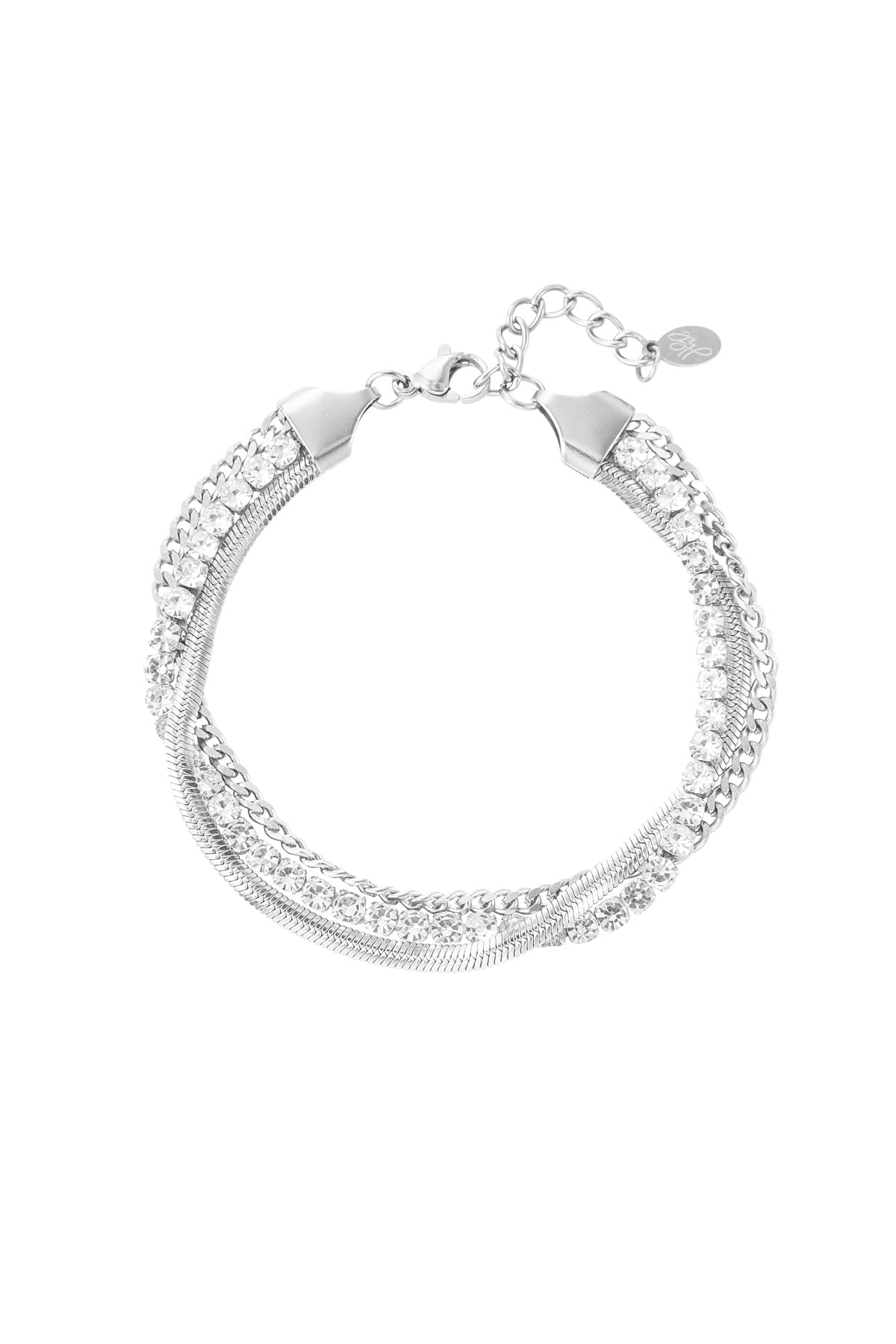 Bracelet à maillons pour femme en acier inoxydable – couleur or et couleur argent