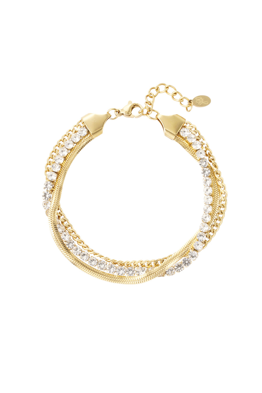armband dubbele laag steentjes