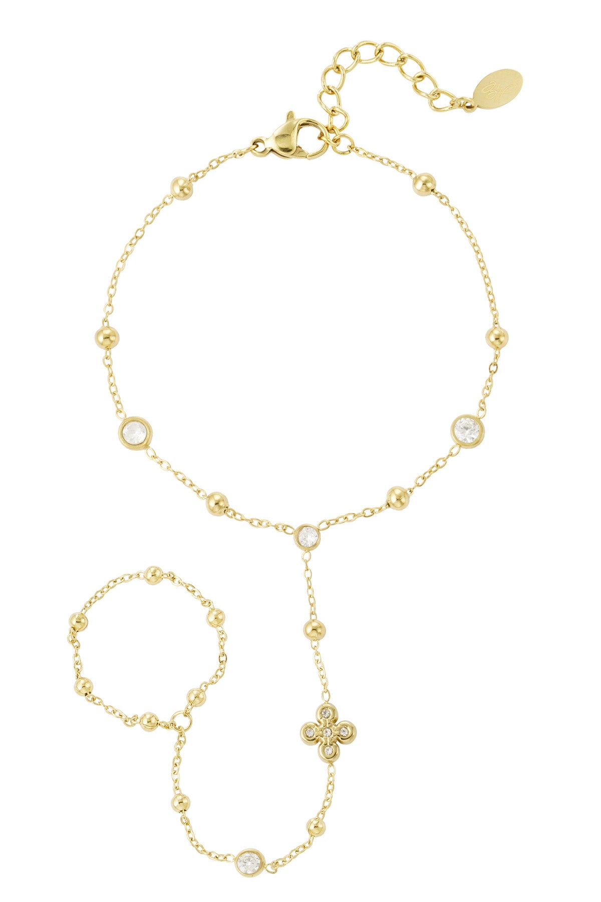 Chaîne de main pour femme en acier inoxydable – couleur or et couleur argent