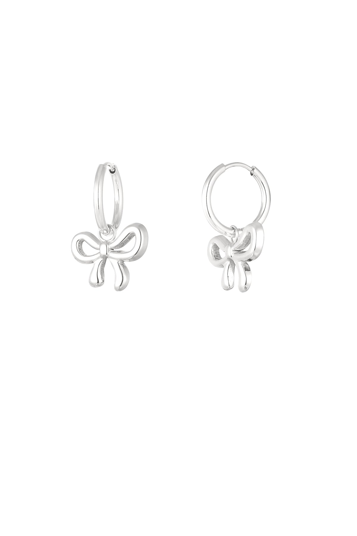Boucles d'oreilles pendantes en acier inoxydable avec nœud pour femmes – couleur or et argent