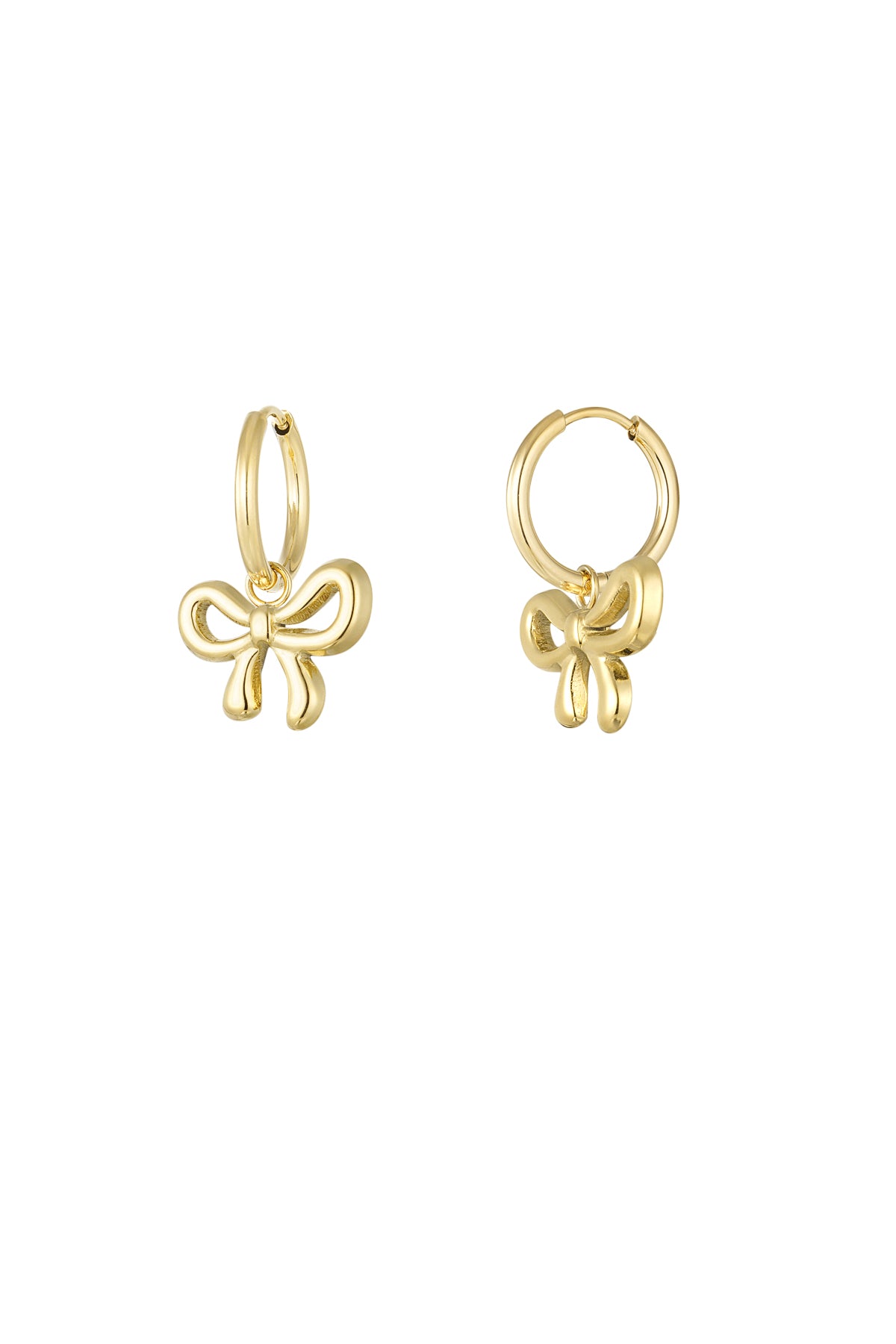 Boucles d'oreilles pendantes en acier inoxydable avec nœud pour femmes – couleur or et argent