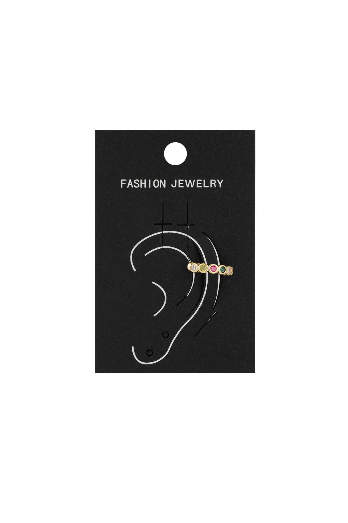 Boucle d'oreille manchette pour femme en cuivre de forme géométrique – couleur or et couleur argent – photo 4
