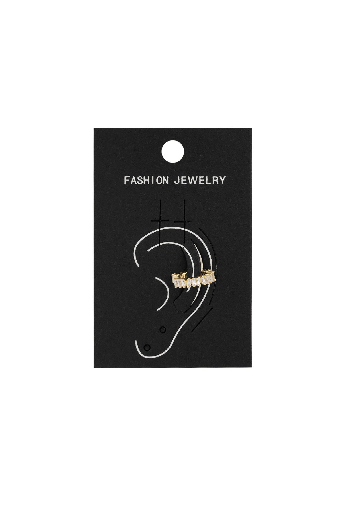 Women's copper ear cuff with a round shape - gold-colored and silver-colored – image 3