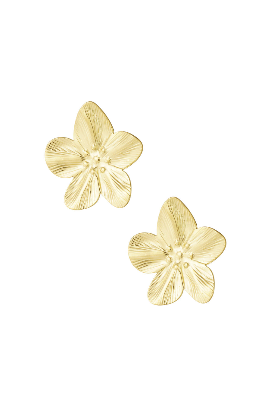 Puces d'oreilles pour femmes en acier inoxydable avec motif floral – couleur or et couleur argent