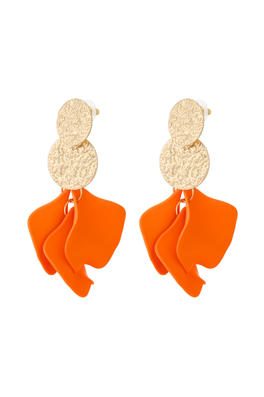 Boucles d'oreilles pendantes pour femmes en métal avec motif floral – plusieurs couleurs