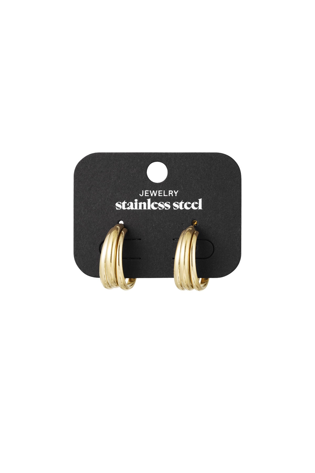 Women's stainless steel earrings – gold and silver colored – image 2