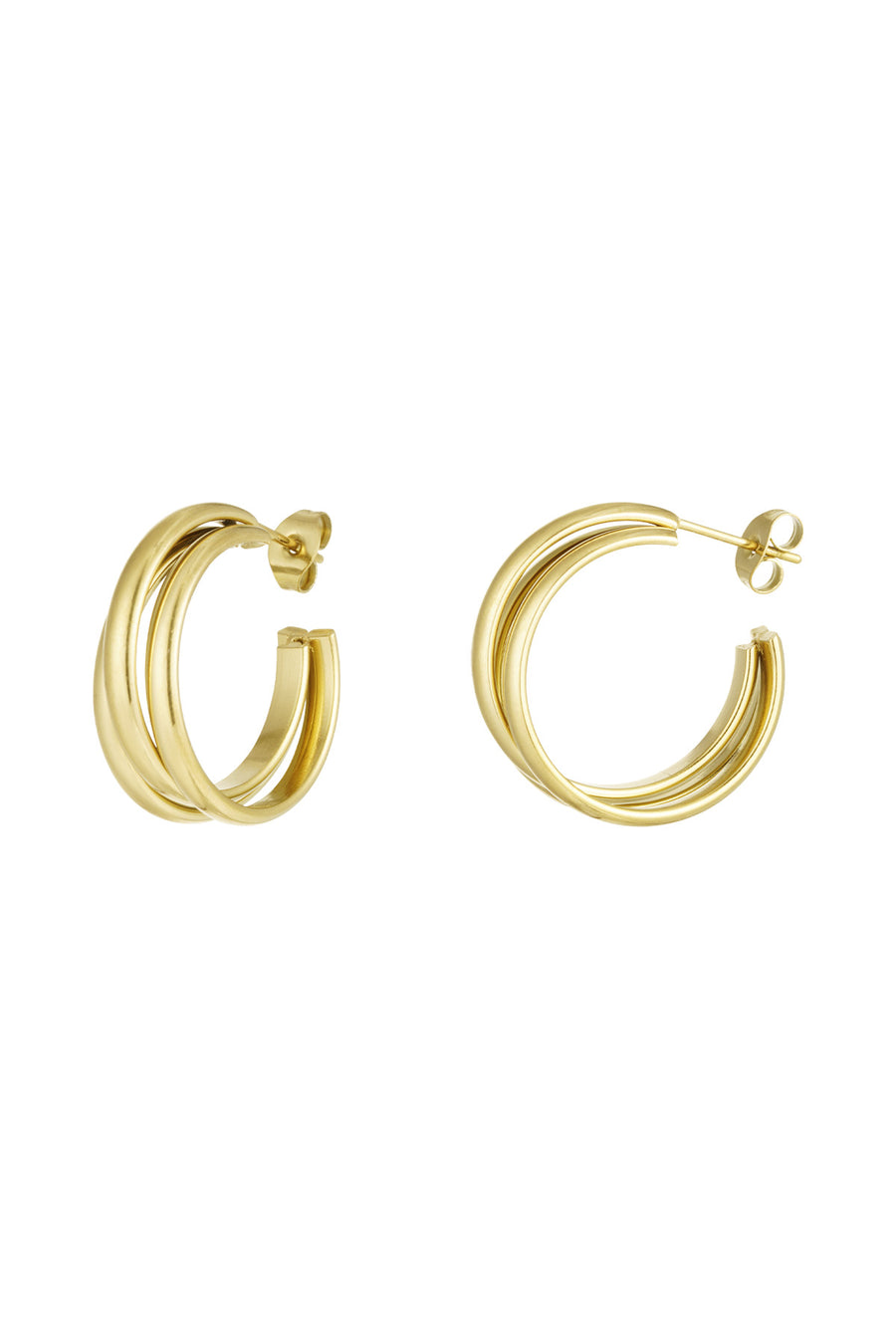 Boucles d'oreilles pour femme en acier inoxydable – doré et argenté