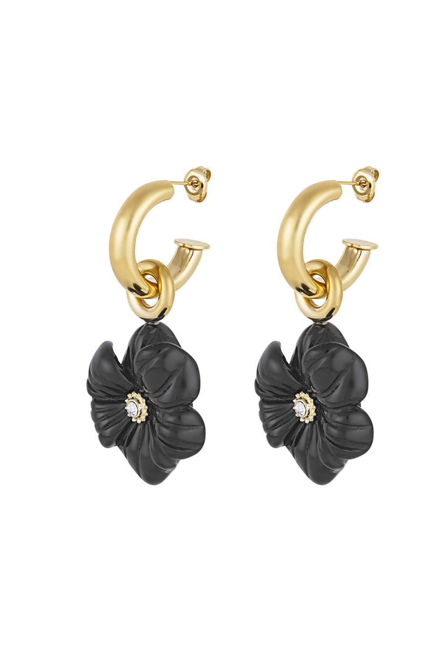 Boucles d'oreilles pendantes pour femme en acier inoxydable 304 - noir et rouge