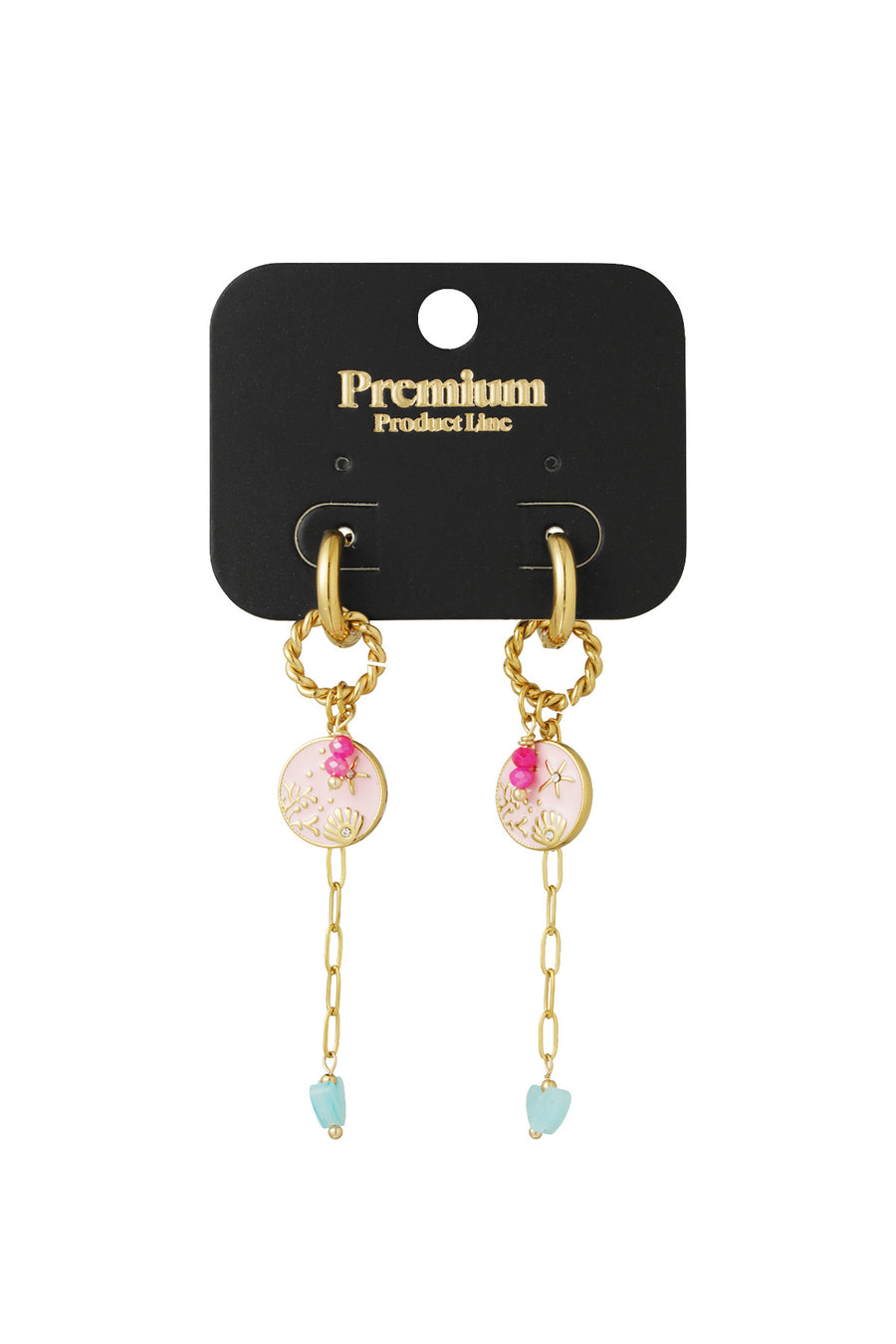 Boucles d'oreilles pendantes pour femmes en acier inoxydable 304 – roses