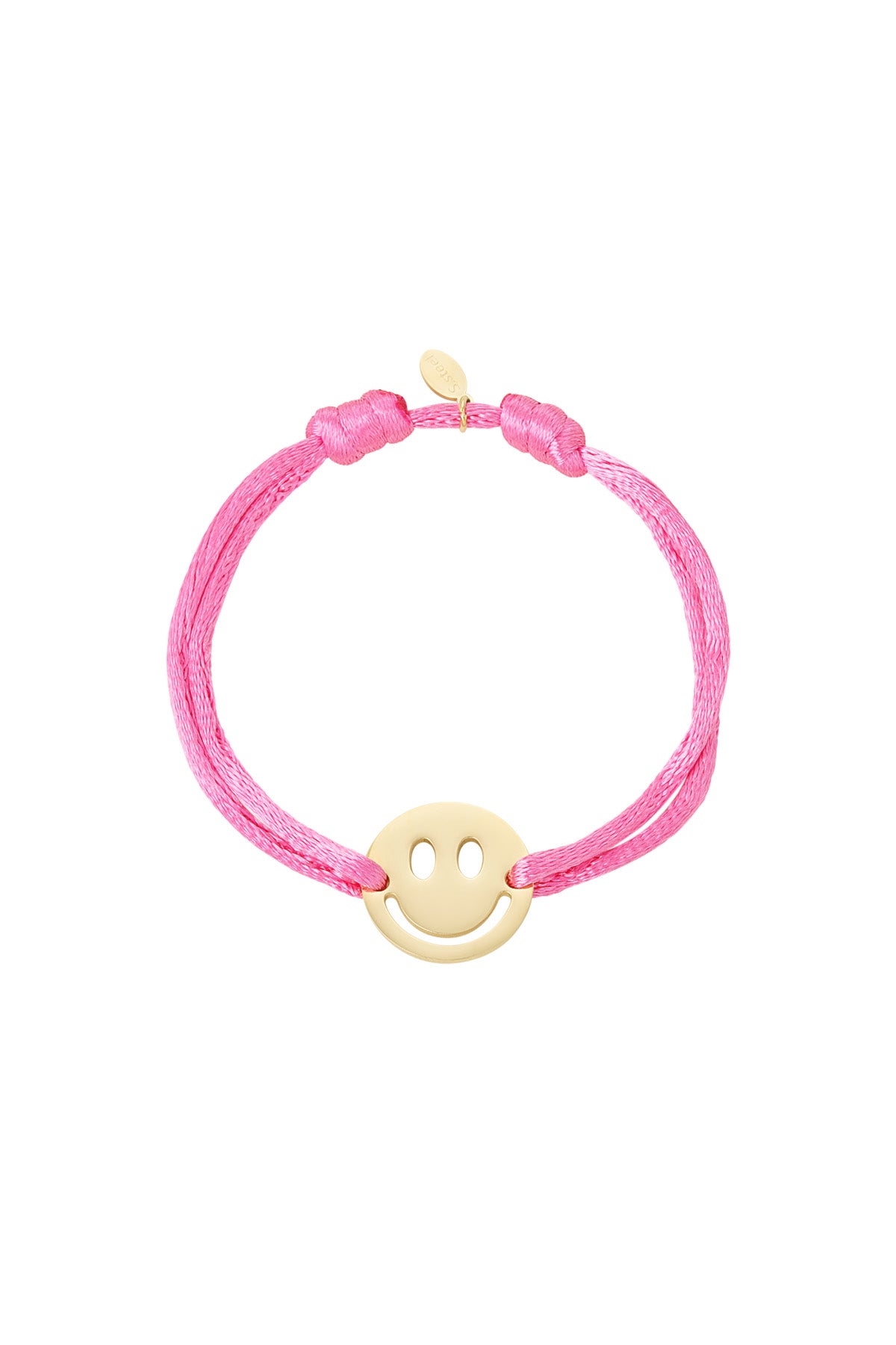 Bracelet tressé pour femme en acier inoxydable 304, polyester avec motif smiley – plusieurs coloris