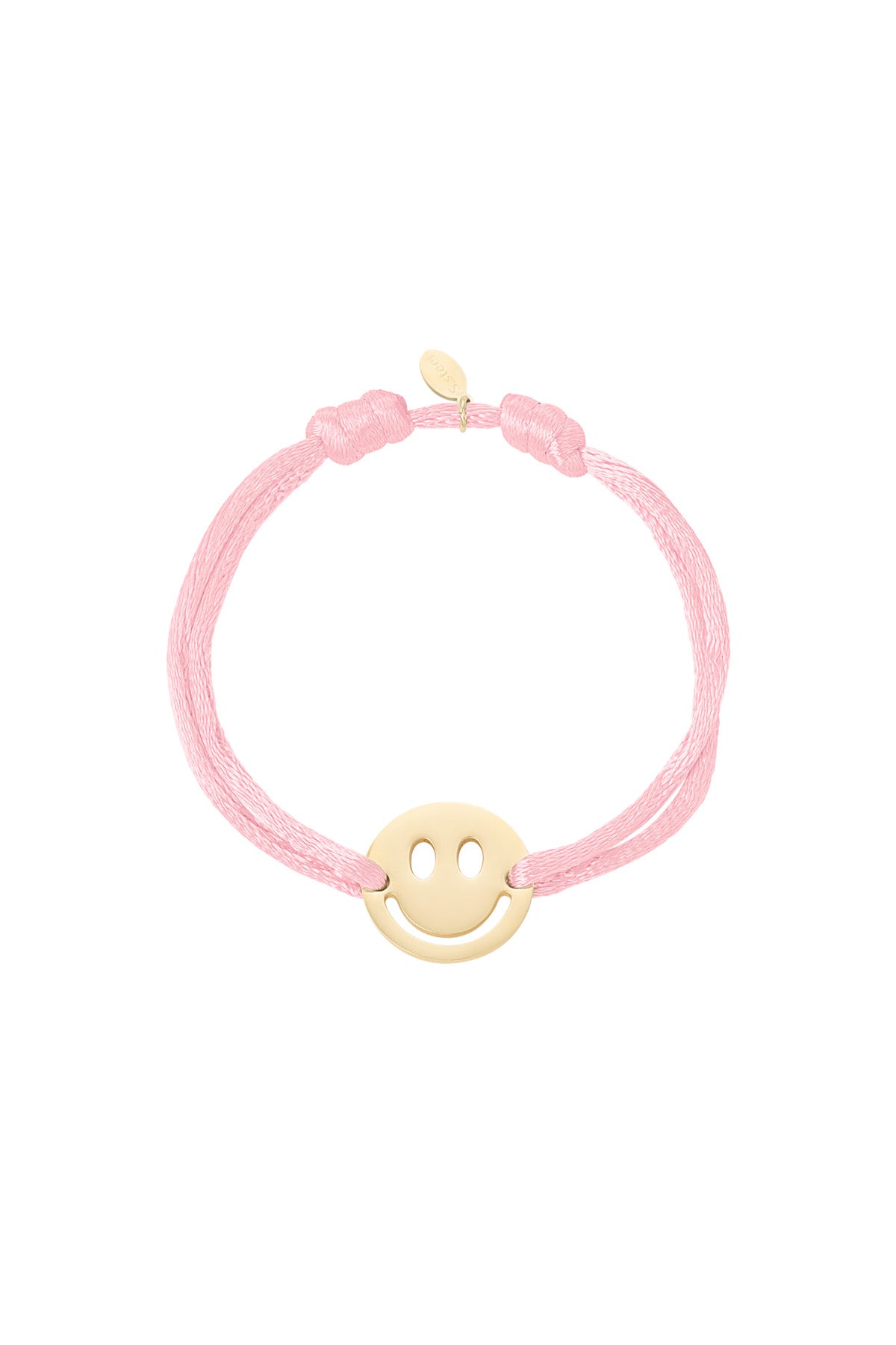 Bracelet tressé pour femme en acier inoxydable 304, polyester avec motif smiley – plusieurs coloris