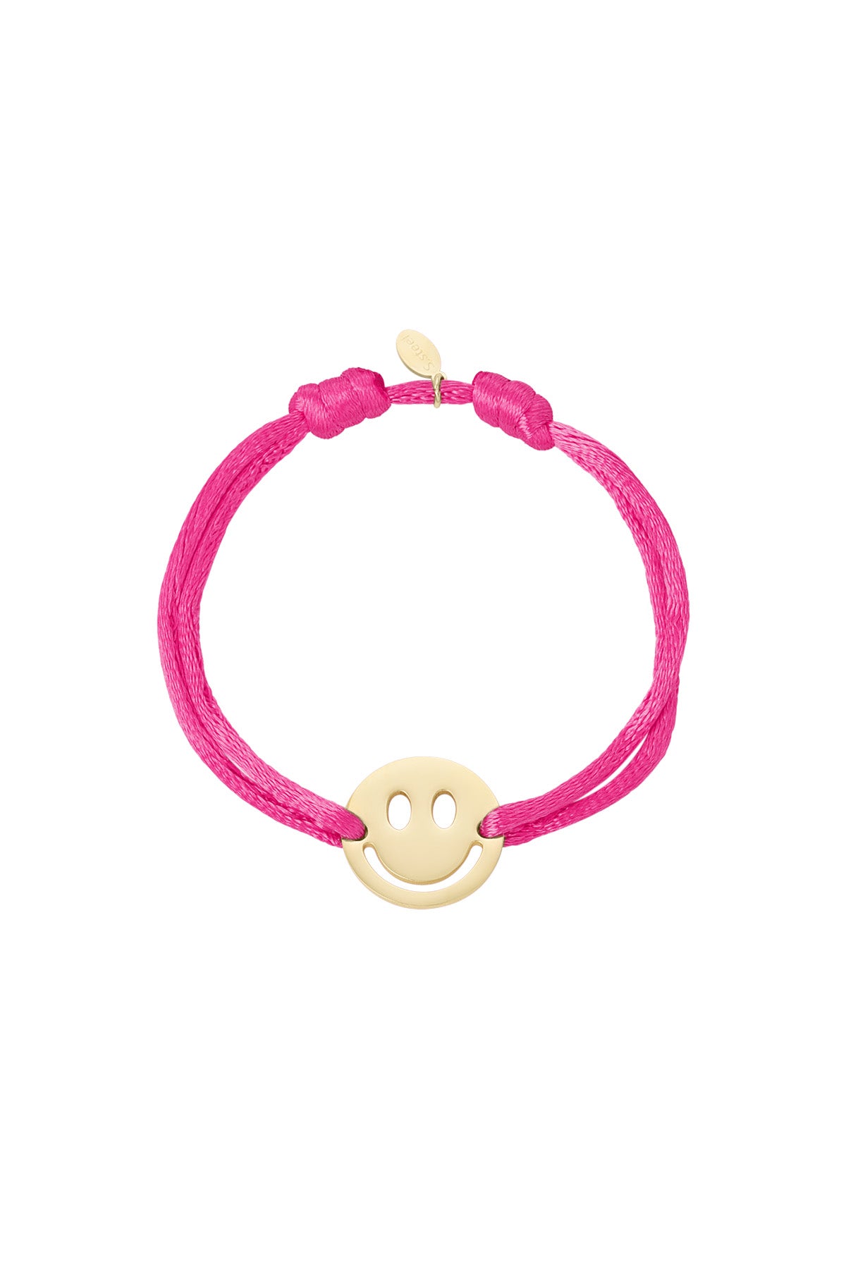 Bracelet tressé pour femme en acier inoxydable 304, polyester avec motif smiley – plusieurs coloris