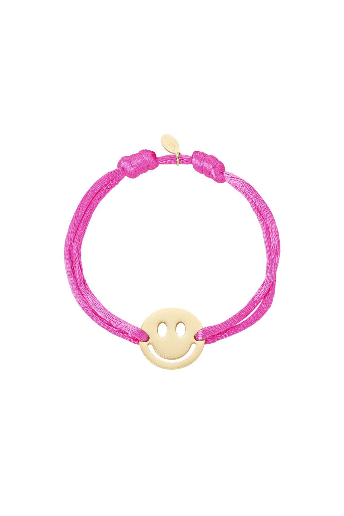 Bracelet tressé pour femme en acier inoxydable 304, polyester avec motif smiley – plusieurs coloris