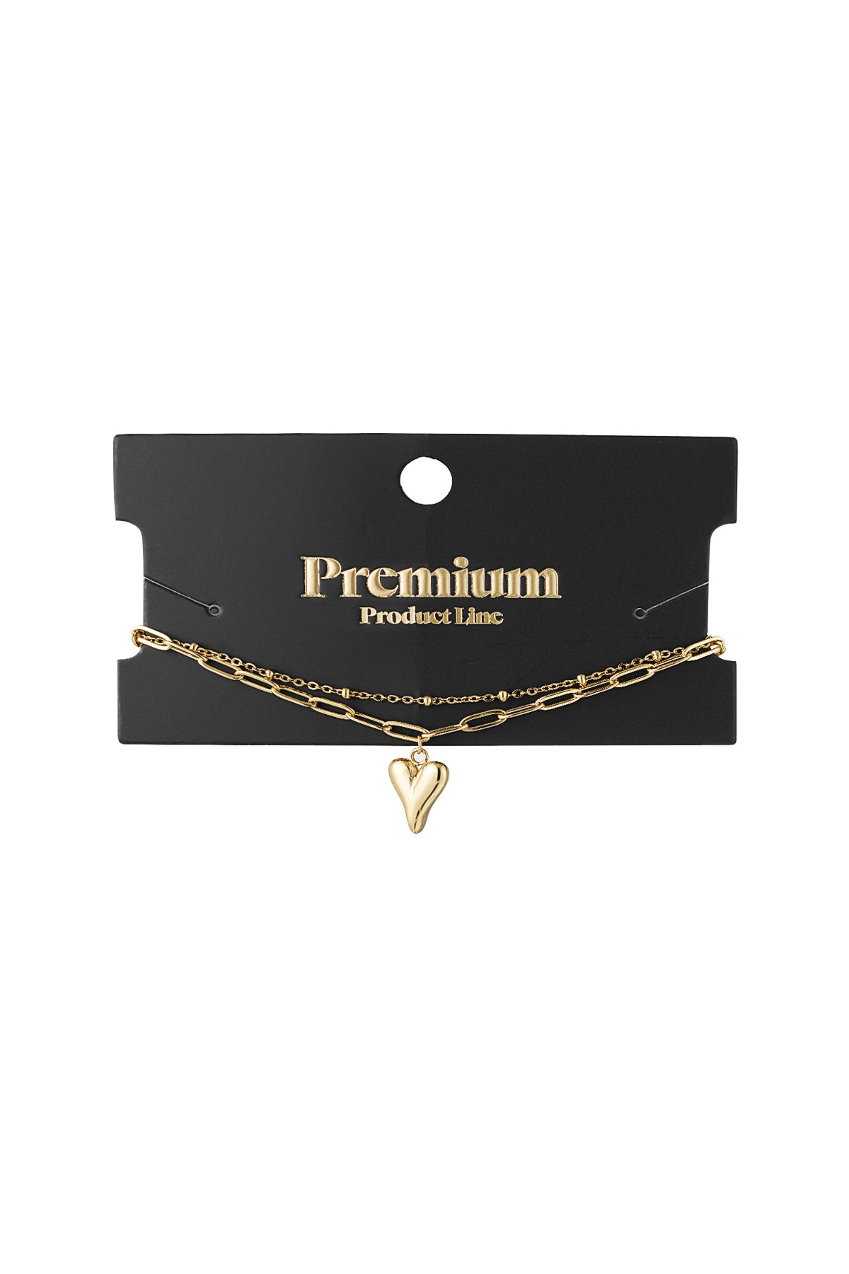 Women's 304 Stainless Steel Charm Bracelet with Heart – Gold-Coloured – image 2