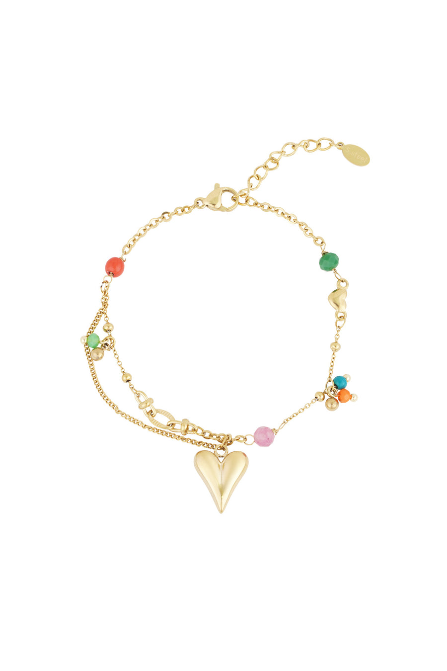 Bracelet à breloques pour femme en acier inoxydable 304 – couleur or
